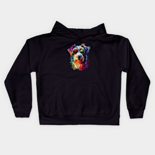 Colourful Cool Golden Doodle Dog with Sunglasses Kids Hoodie